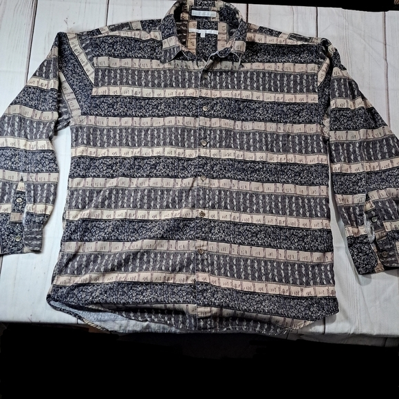 Perry Ellis Mens Large Button Up Long Sleeve Shirt - Picture 2 of 16